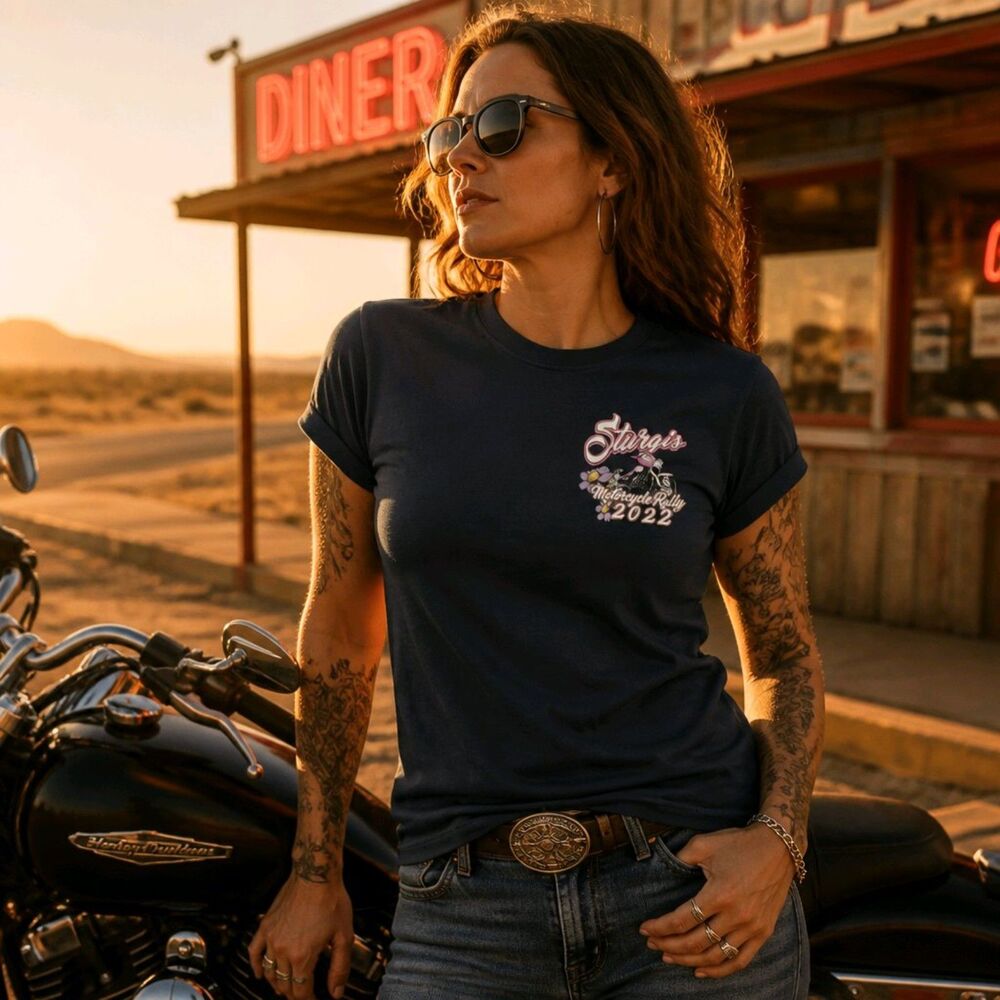 Sturgis Motorcycle Rally 2022 Navy Graphic SS T-Shirt Size XL